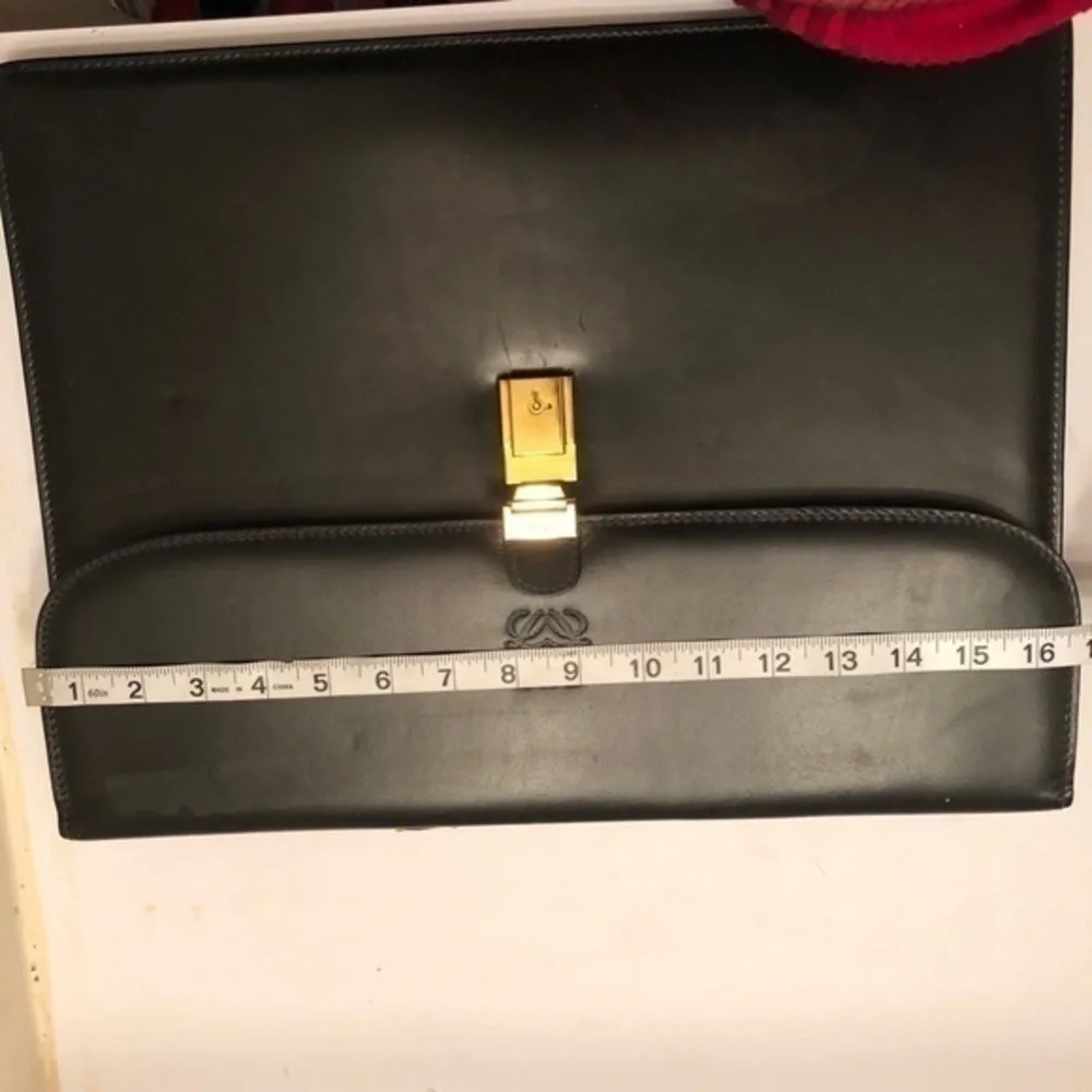 Loewe briefcase black leather made in Spain